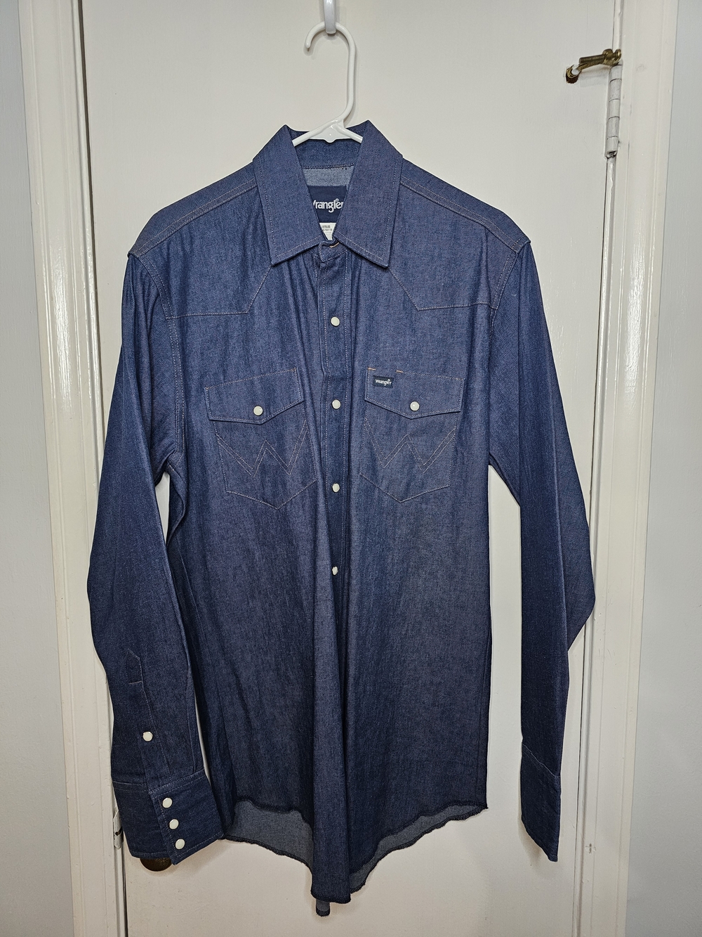 Wrangler Men’s Dark Blue Denim Western Shirt